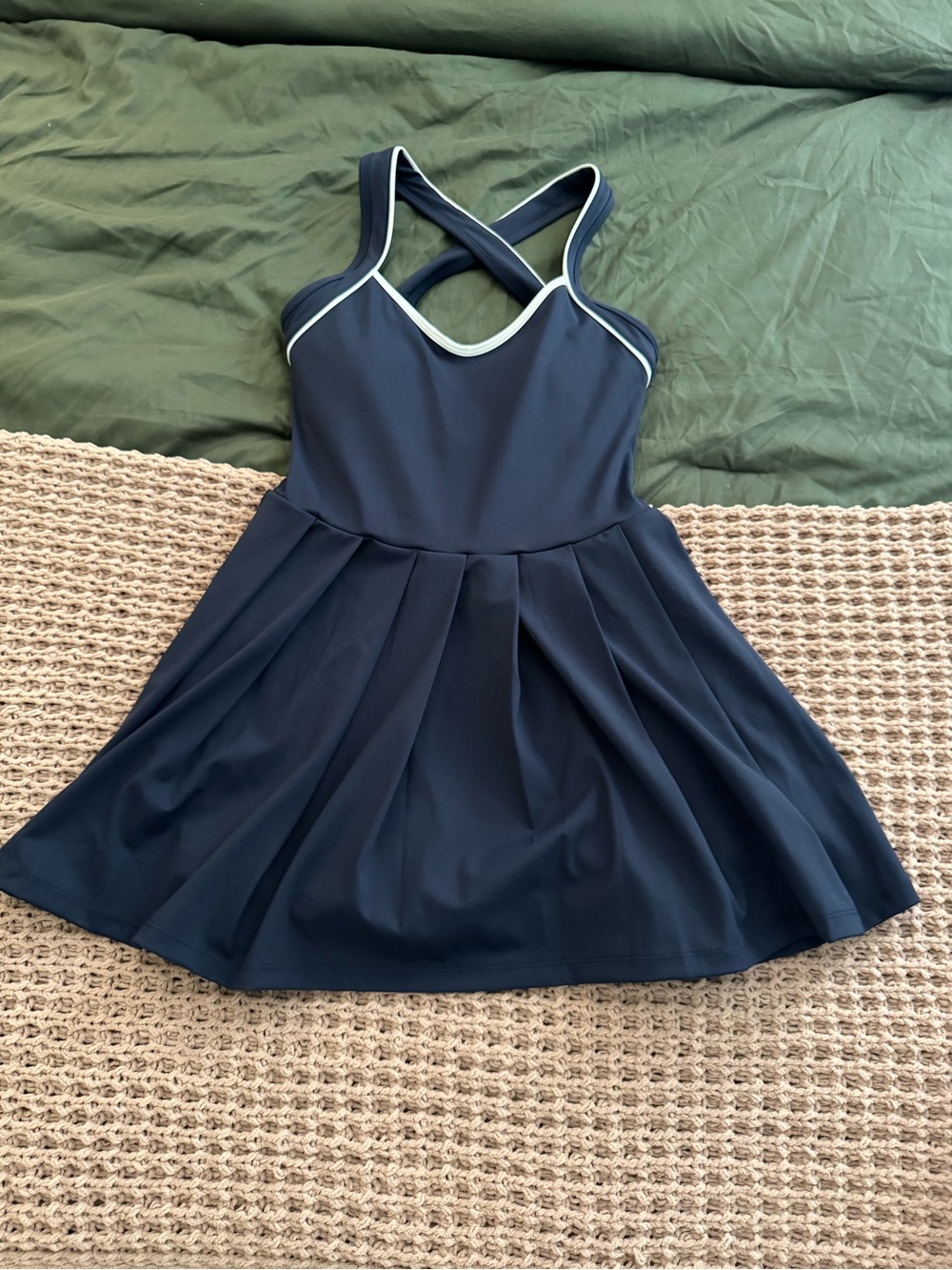 Altar'd State Navy Athleisure Dress skirt white NWT